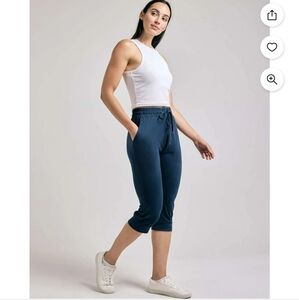 Essentials Navy Blue Joggers Adjustable Drawstring And Pockets